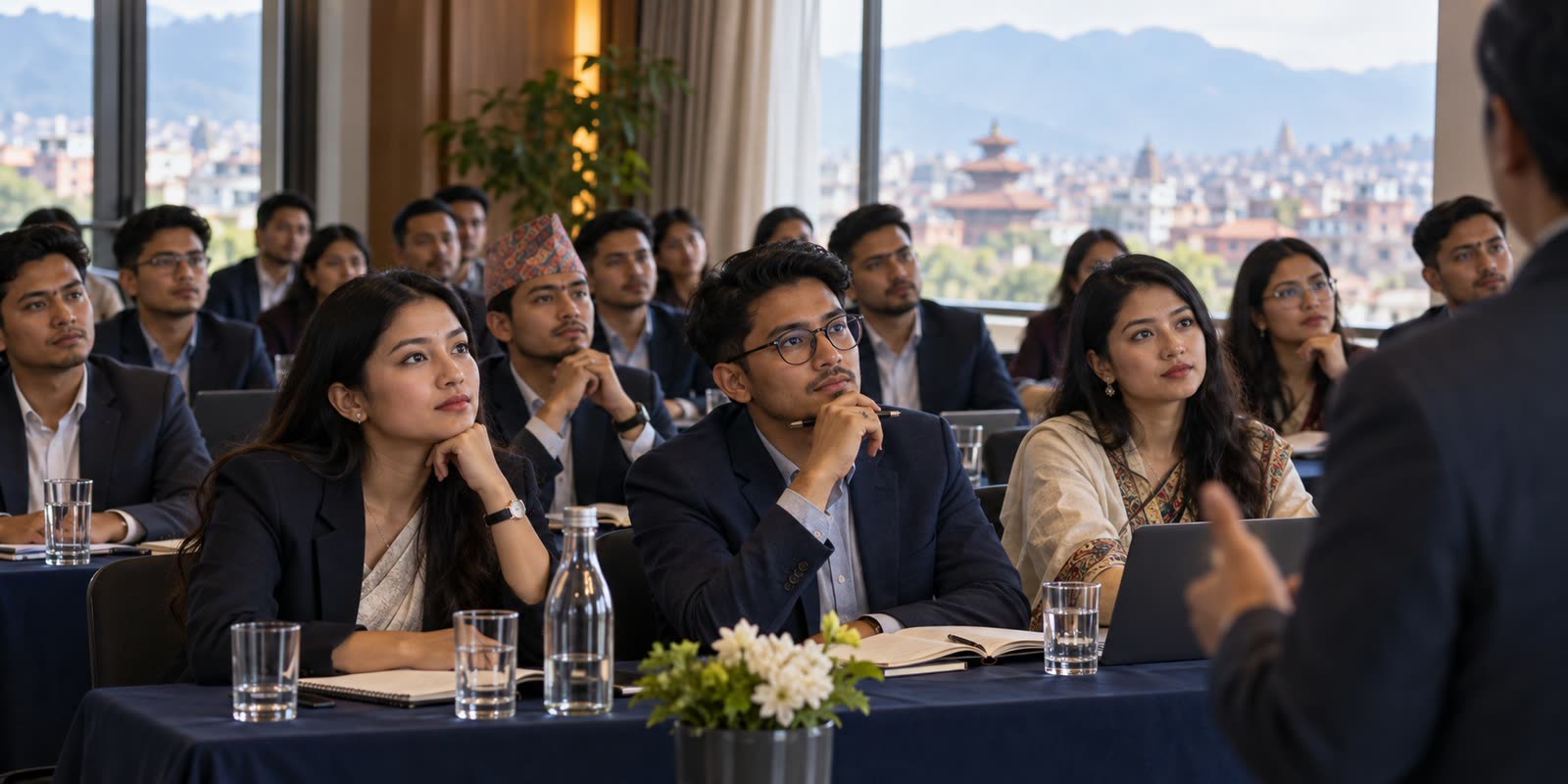 Young professionals at a leadership seminar